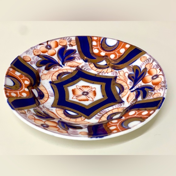 19th Century Antique Gaudy Welsh Hexagon Pattern Miniature Luster Child’s Plate - Picture 12 of 16